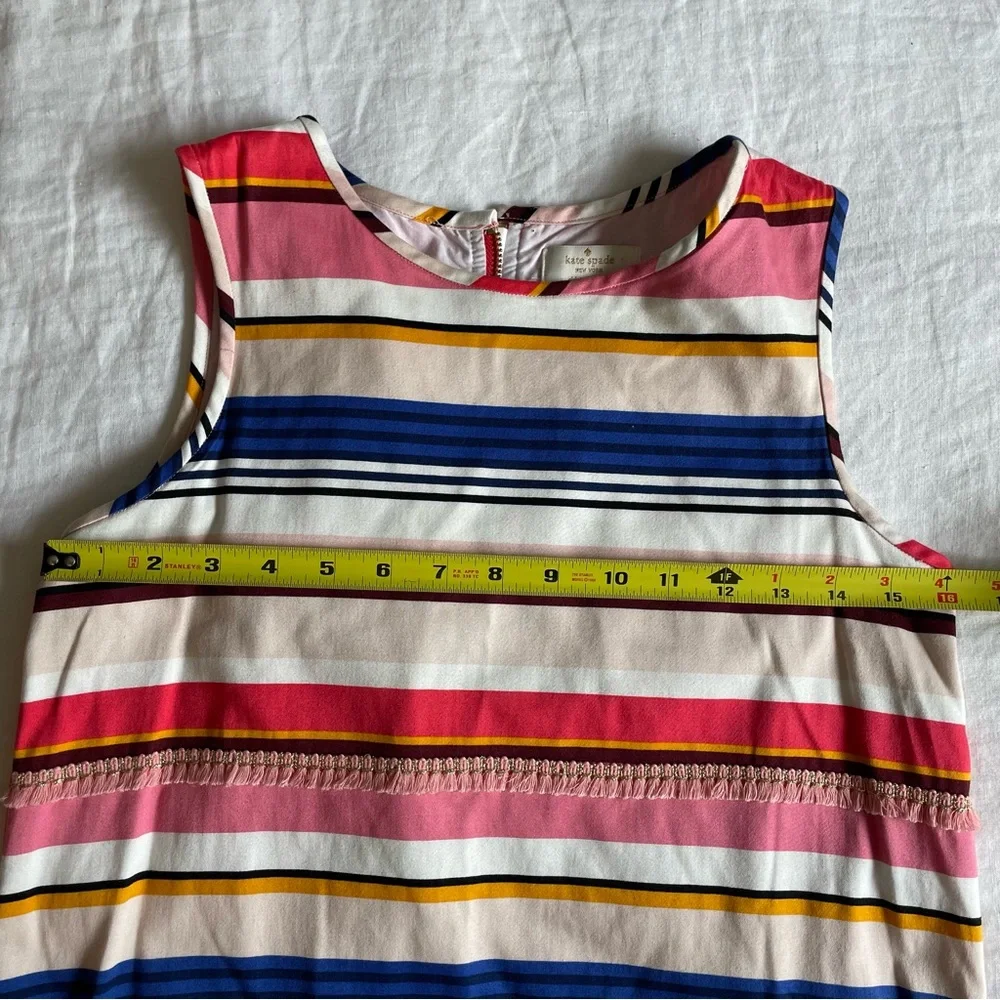 Kate Spade Striped Tassel Multicolor Mini Shift Dress